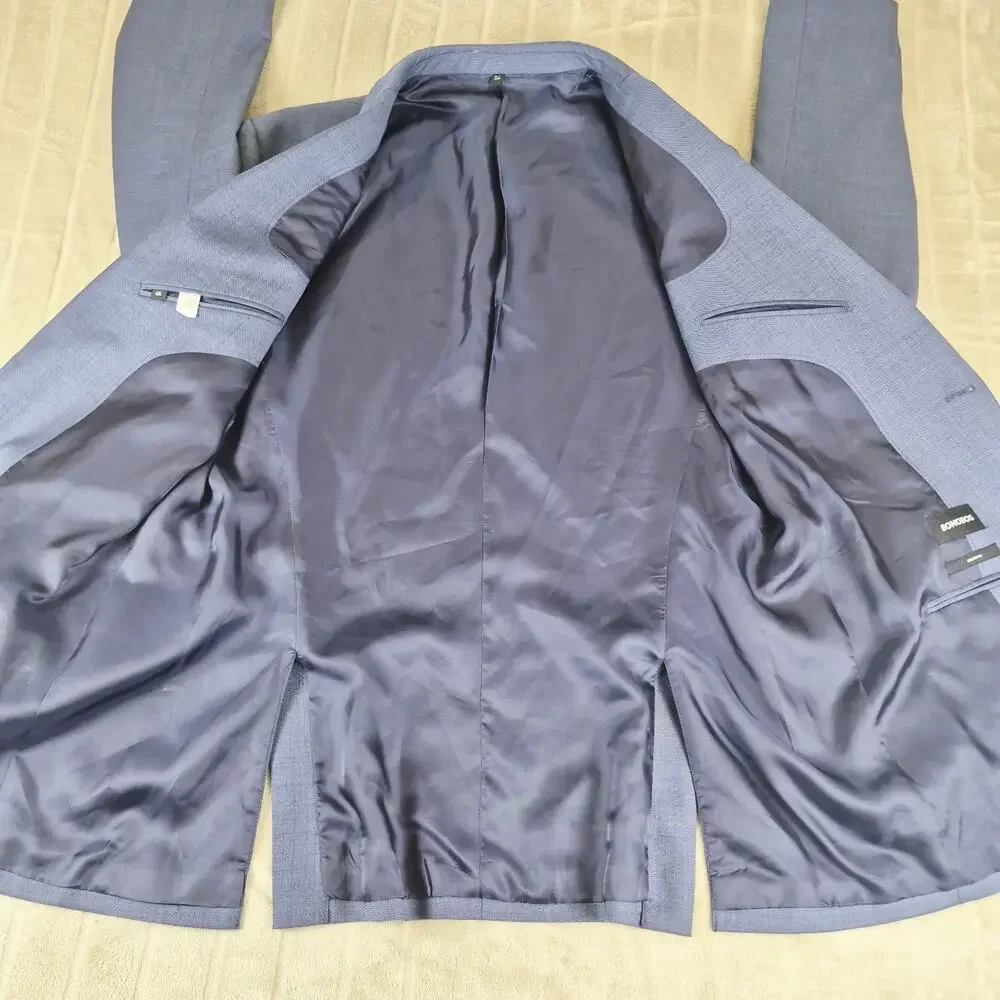 Bonobos Men's Athletic Fit Blue Wool Modern Sport Coat Blazer Suit Jacket Sz 42L